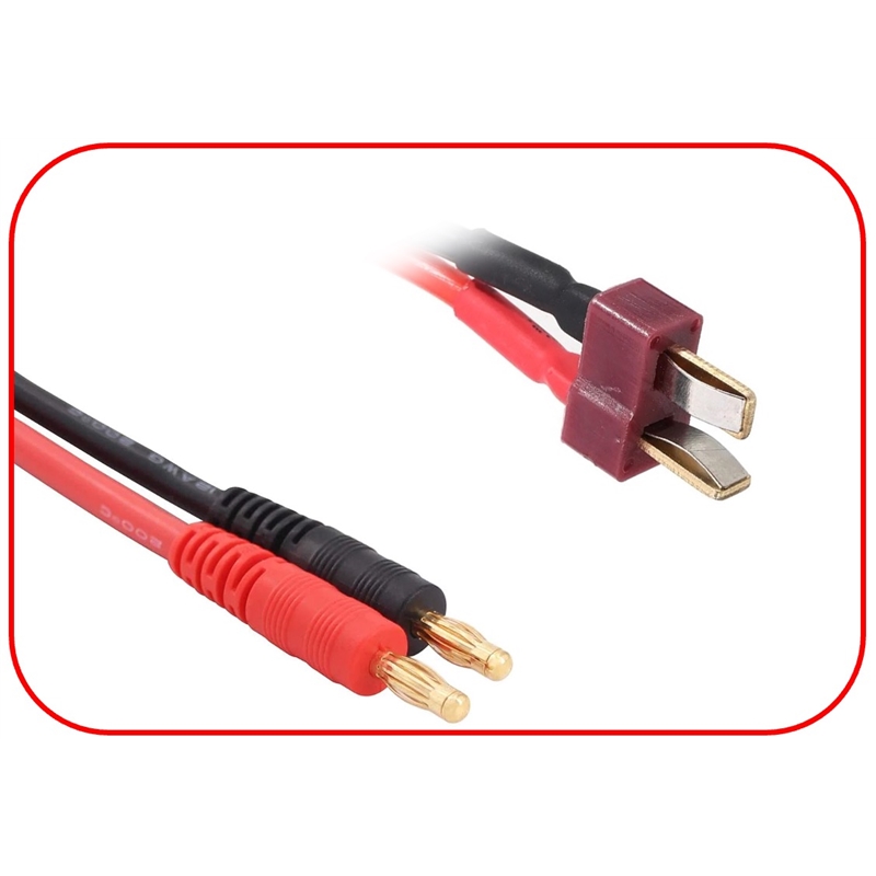 Charging Cable 4mm Bullet Plug - T-Plug 300mm