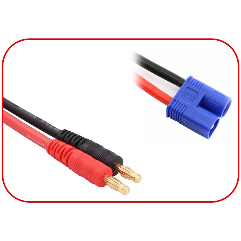 Charging Cable 4mm Bullet Plug - EC3 300mm