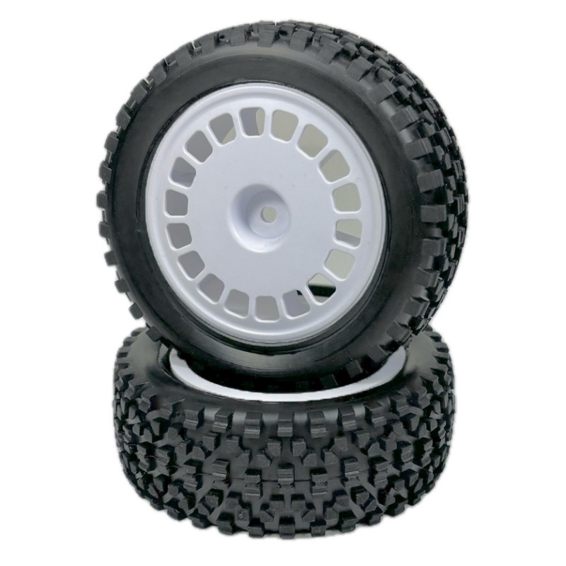 1:10 Buggy Wheel Set "Mini Block" front white 2