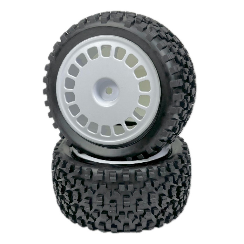 1:10 Buggy Wheel Set "Mini Block" rear white 2