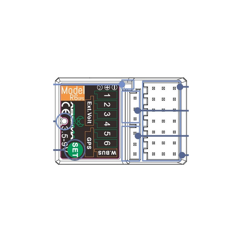 6-Channel Receiver "R6GPS" 2.4GHz (pour CR9T)