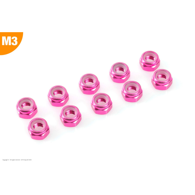 Revtec - Aluminium Nylstop Nut - M3 - Blue - 10 pcs