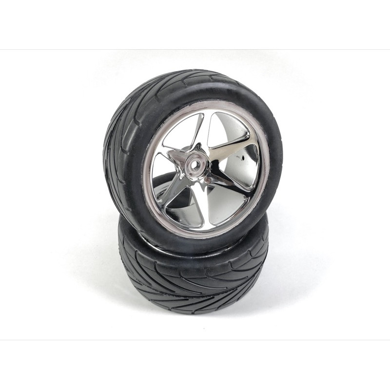 1:10 Buggy Wheel Set "6 Spoke/Street" rear chrome (2)