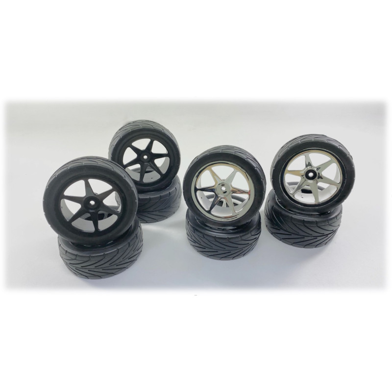 1:10 Buggy Wheel Set "6 Spoke/Street" front black (2)