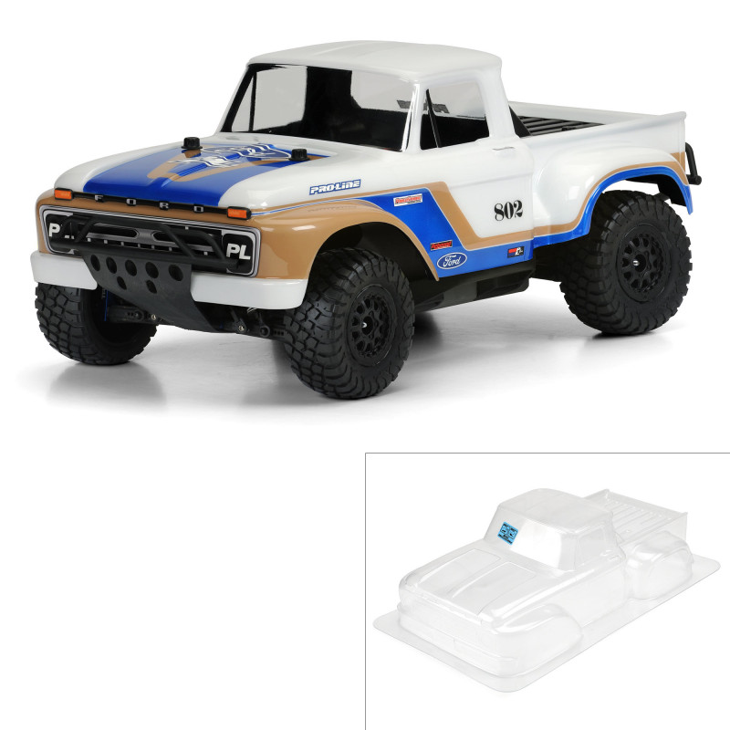 1-10 1966 Ford F-100 Clear Body: Short Course