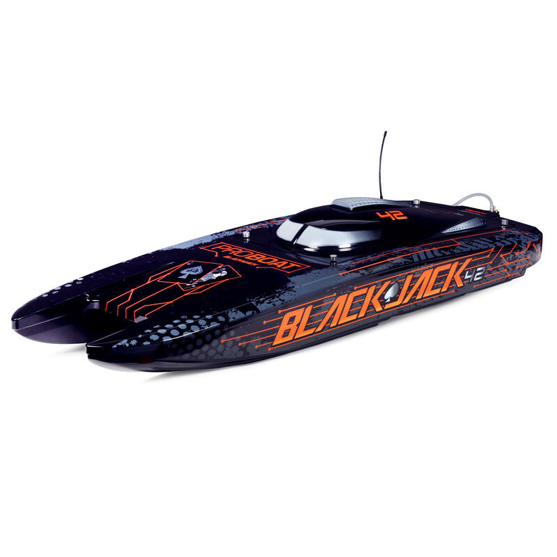 Blackjack 42" 8S Brushless Catamaran RTR: Black-Orange