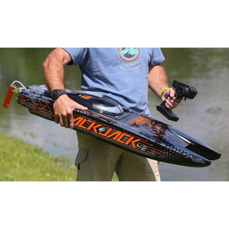 Blackjack 42" 8S Brushless Catamaran RTR: Black-Orange