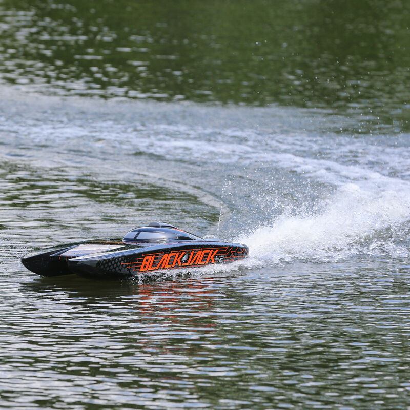 Blackjack 42" 8S Brushless Catamaran RTR: Black-Orange