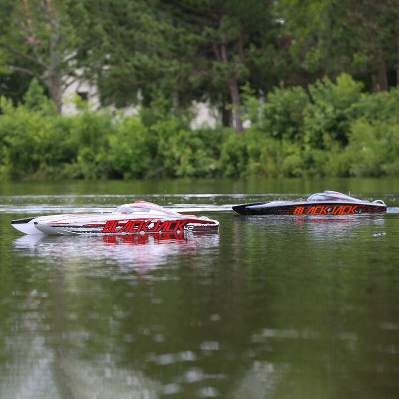 Blackjack 42" 8S Brushless Catamaran RTR: Black-Orange