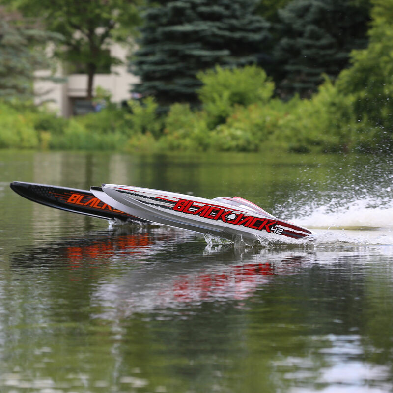 Blackjack 42" 8S Brushless Catamaran RTR: Black-Orange