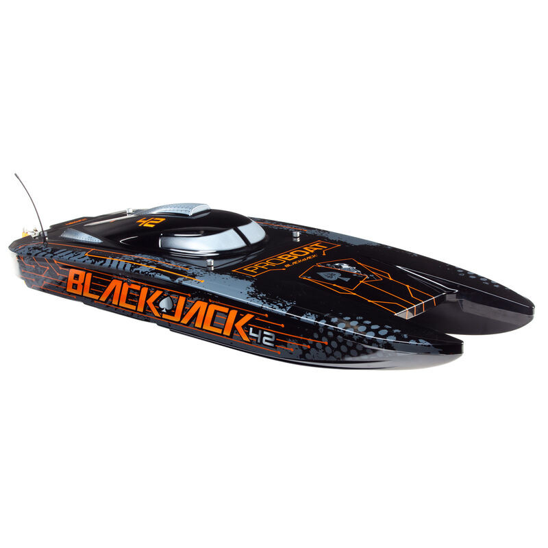 Blackjack 42" 8S Brushless Catamaran RTR: Black-Orange