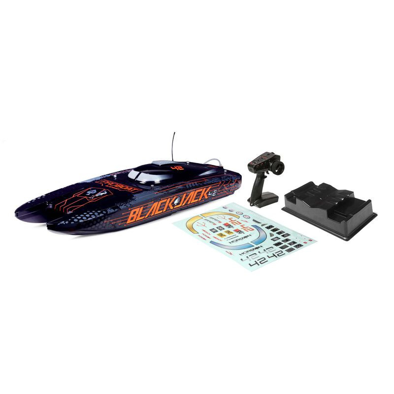 Blackjack 42" 8S Brushless Catamaran RTR: Black-Orange