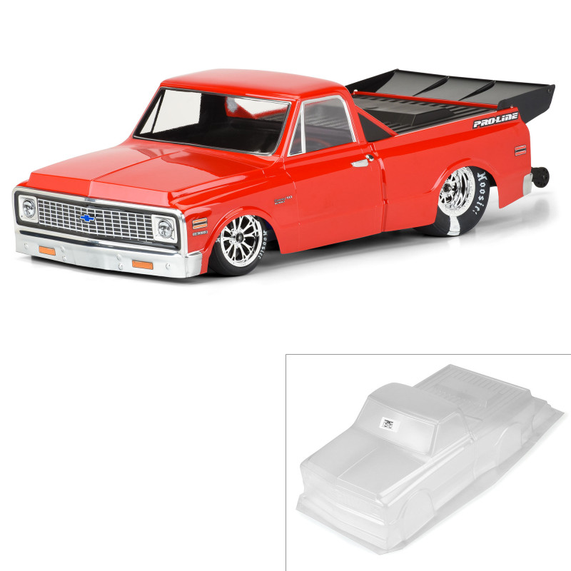 1-10 1972 Chevy C-10 Clear Body: Drag Car