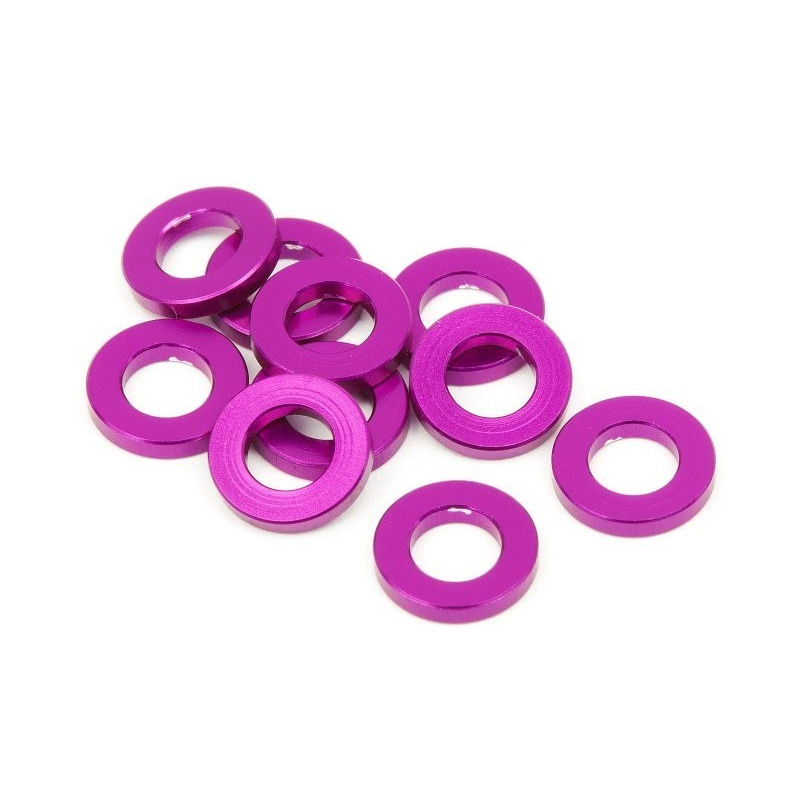 ALUMINIUM WASHER 3 X 6 X 1.0 MM (PURPLE/10 PCS)