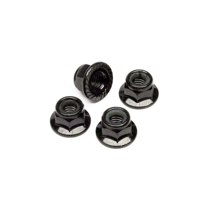 FLANGED LOCK NUT M5 (BLACK/4pcs)