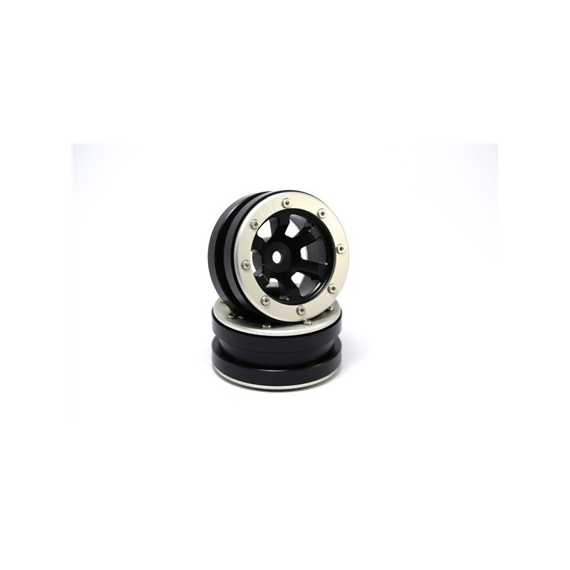 Beadlock Wheels PT- Claw Black/Silver 1.9 (2 pcs)