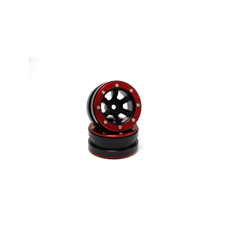 Beadlock Wheels PT- Claw Black/Red 1.9