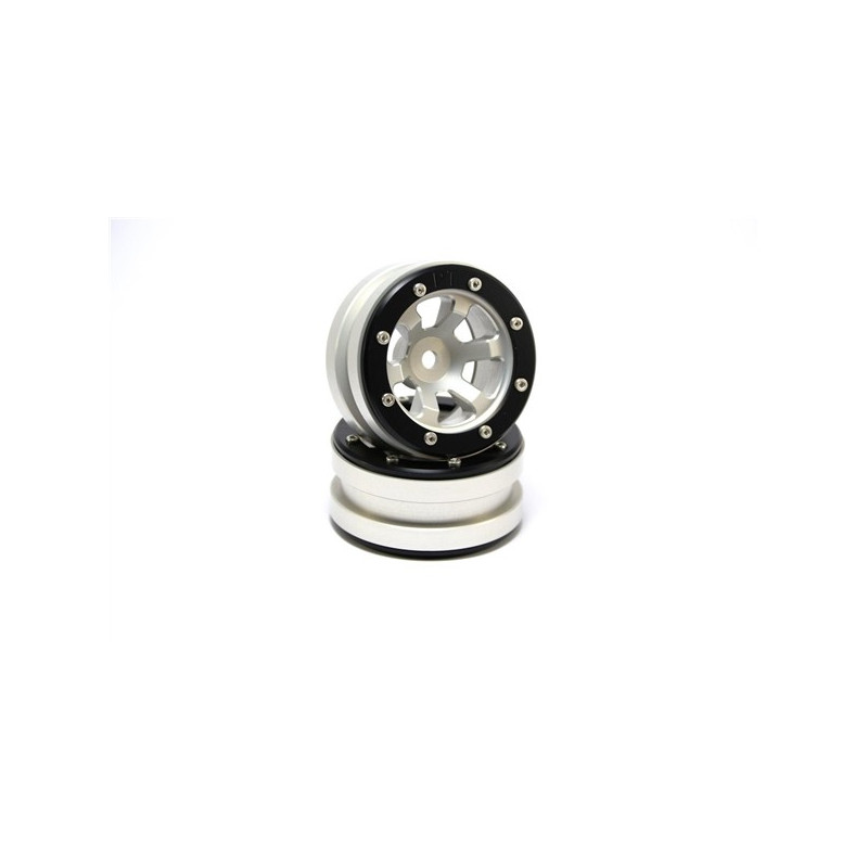 Beadlock Wheels PT- Claw Silver/Black 1.9 (2 pcs)