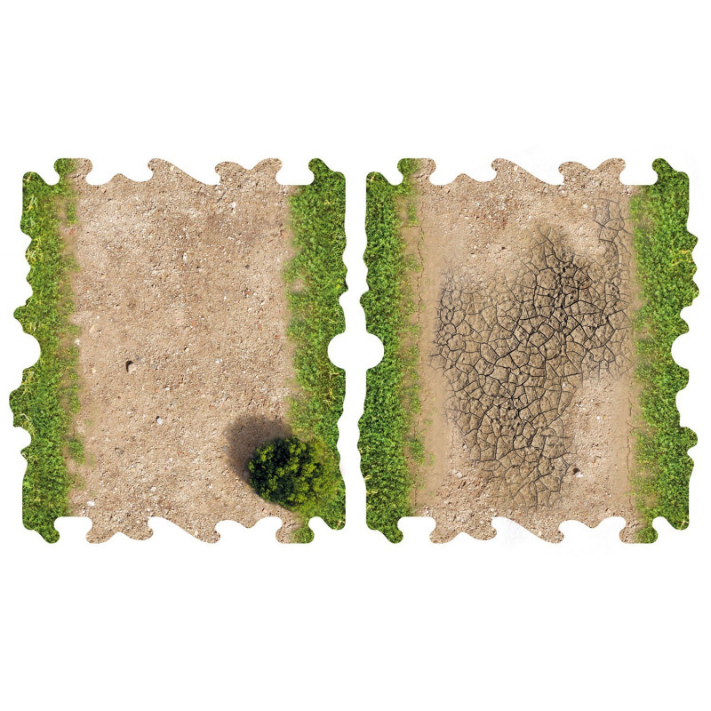 2x Dirt and grass half straights for 1/24 RC Crawler park ci