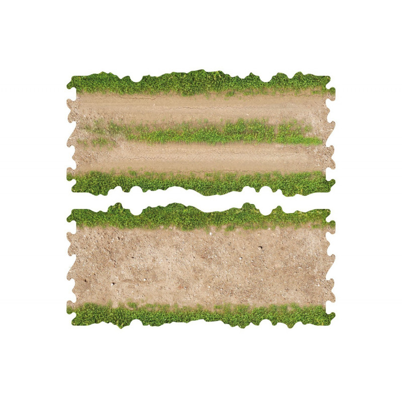 2x Dirt and grass straights for 1/24 RC Crawler park circuit