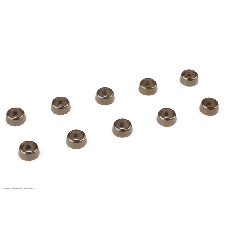Revtec - Aluminium Washer - for M2 Socket Head Screws - OD 6mm - Gun Metal - 10 pcs