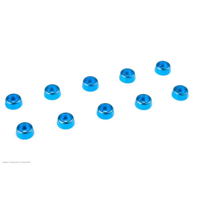 Revtec - Aluminium Washer - for M2 Socket Head Screws - OD 6mm - Blue - 10 pcs