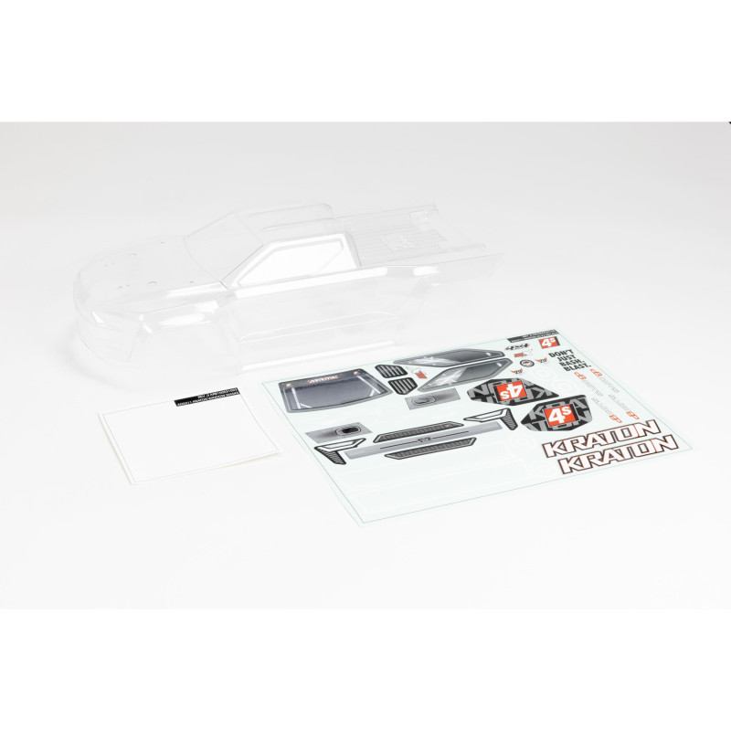 1-10 Clear Body with Decals and Window Masks: KRATON 4X4 BLX