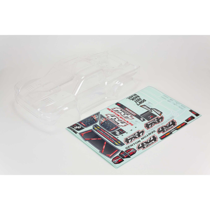 1-10 Clear Body with Decals and Window Masks: SENTON 4X4 BLX