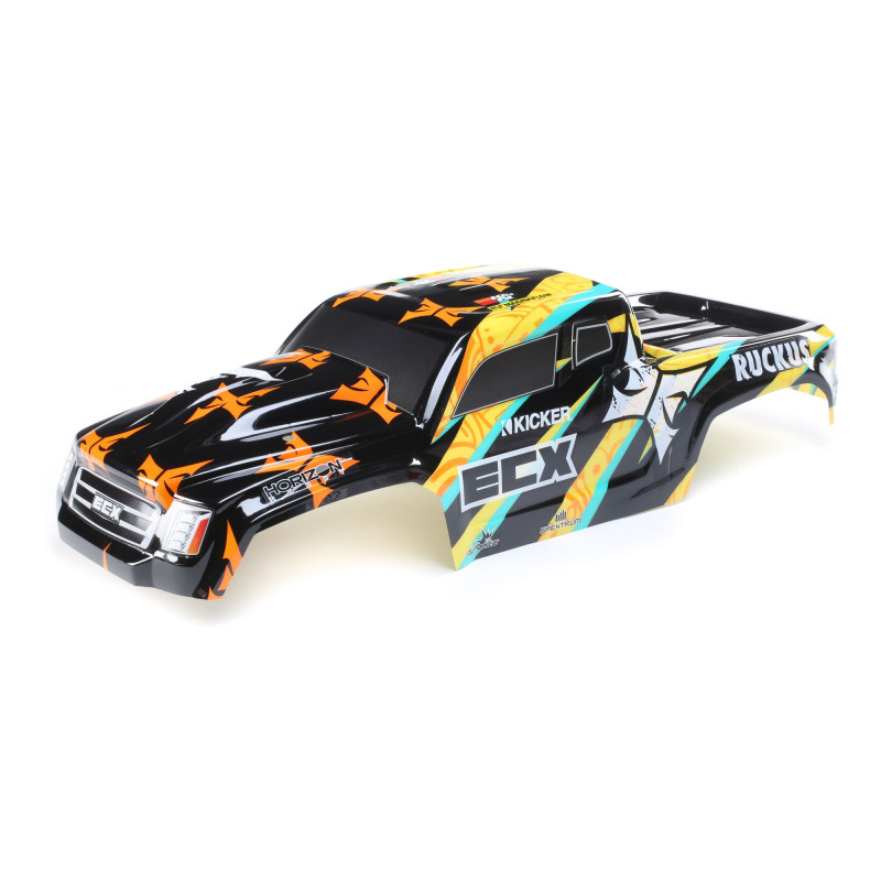 1-10 Painted Body Black-Yellow: 2WD Ruckus