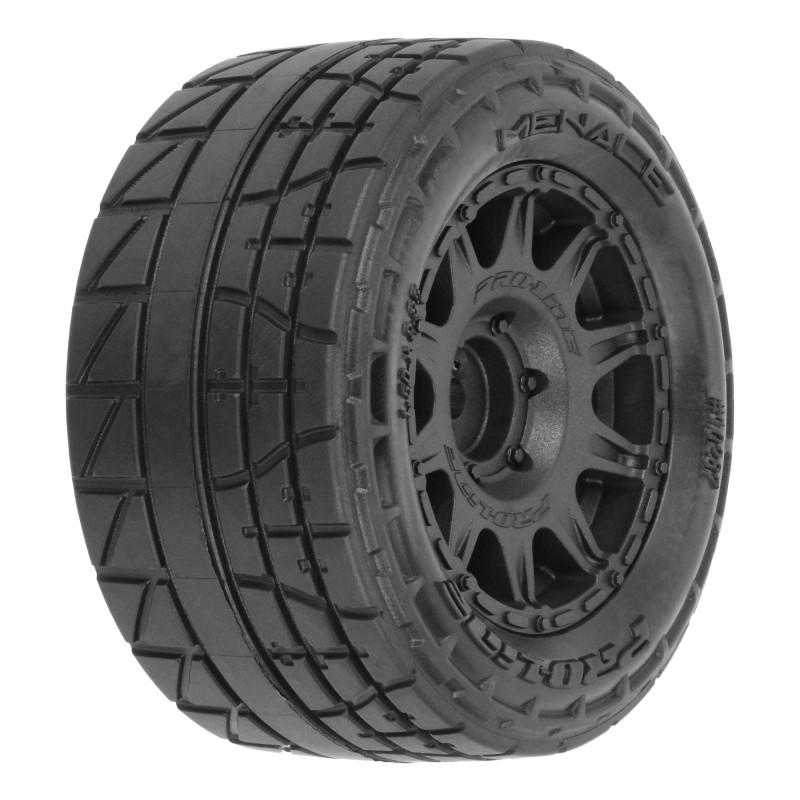 1-18 Menace F-R Street Tires MTD 12mm Black Raid (4): Granite GROM